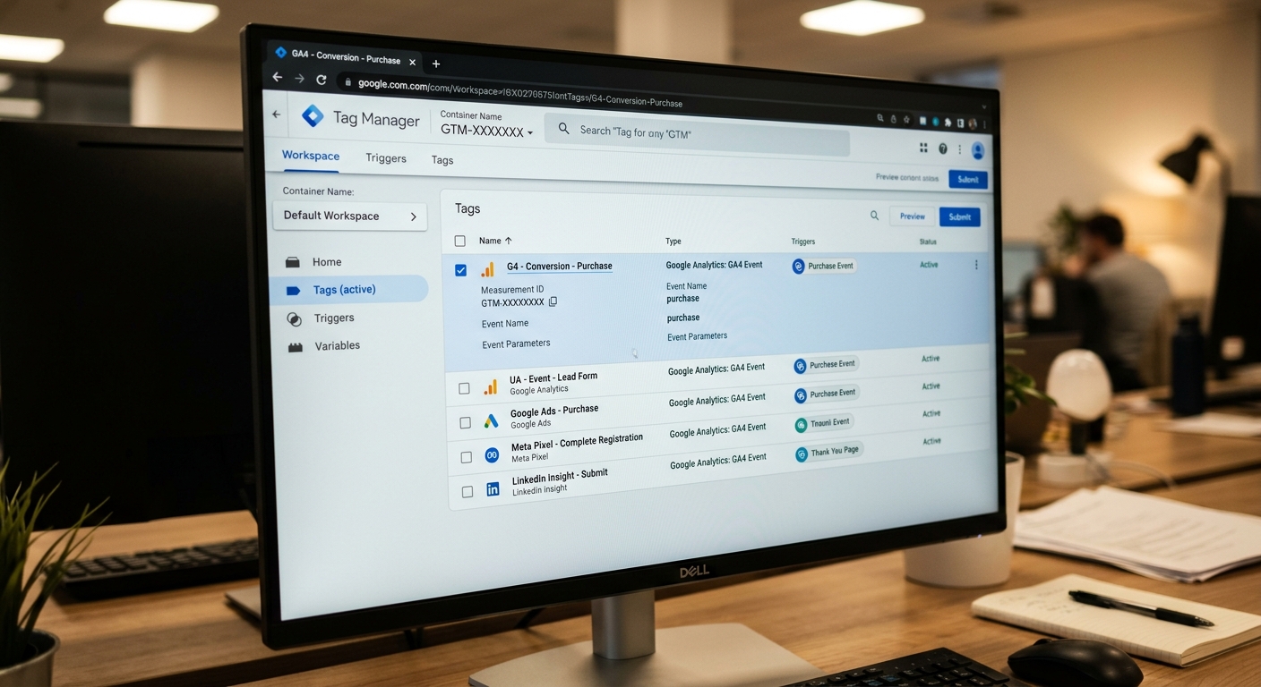 Google Tag Manager转化追踪代码配置界面