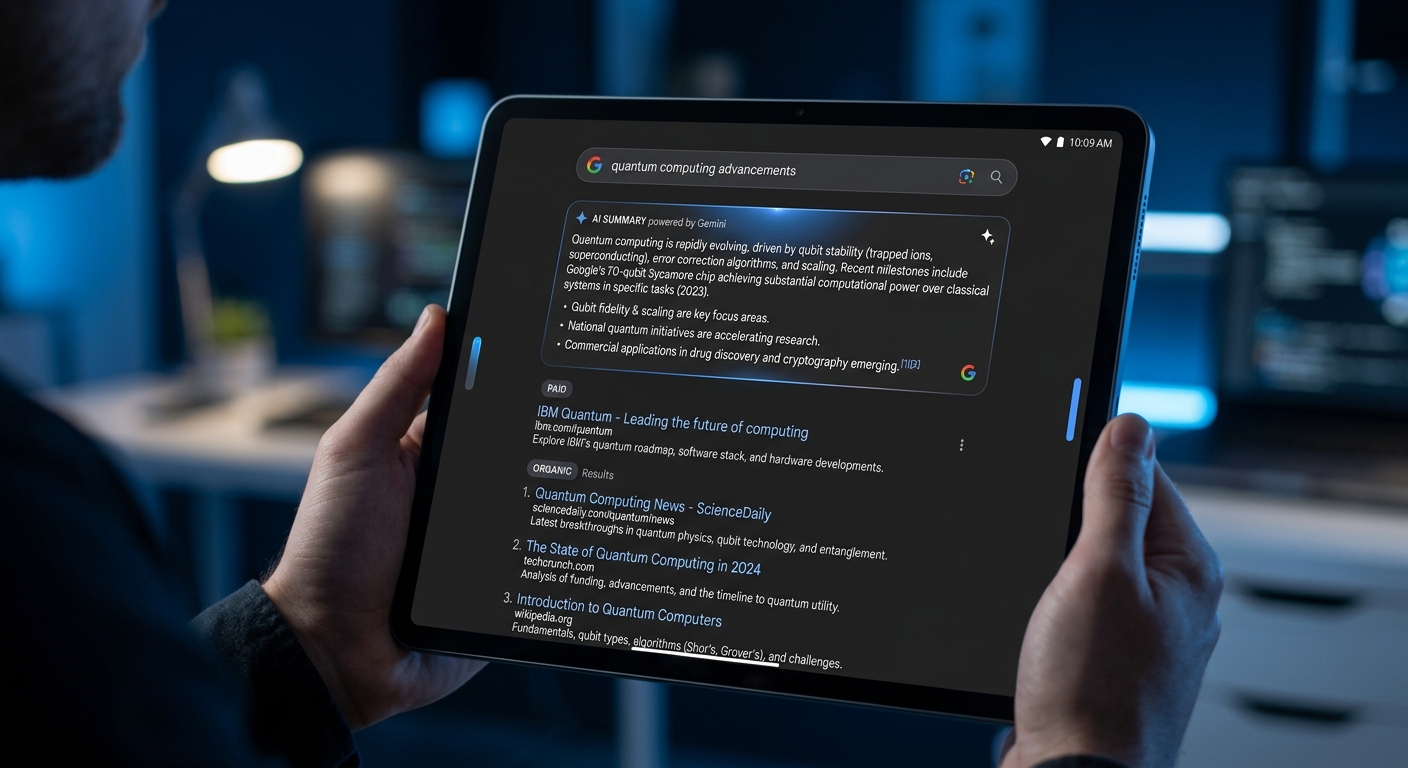 2026年谷歌AI搜索结果页面展示效果